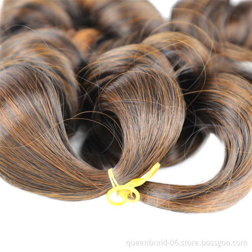 Loose Wave Crochet Braids Hair Wavy Synthetic Hair Extensions Pre Streched Braiding Hair French Curly Braids Extensions